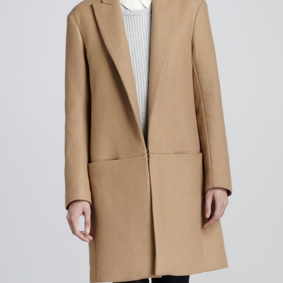 Theory Jackets & Blazers - Theory Elibeth Camel Wool Overcoat